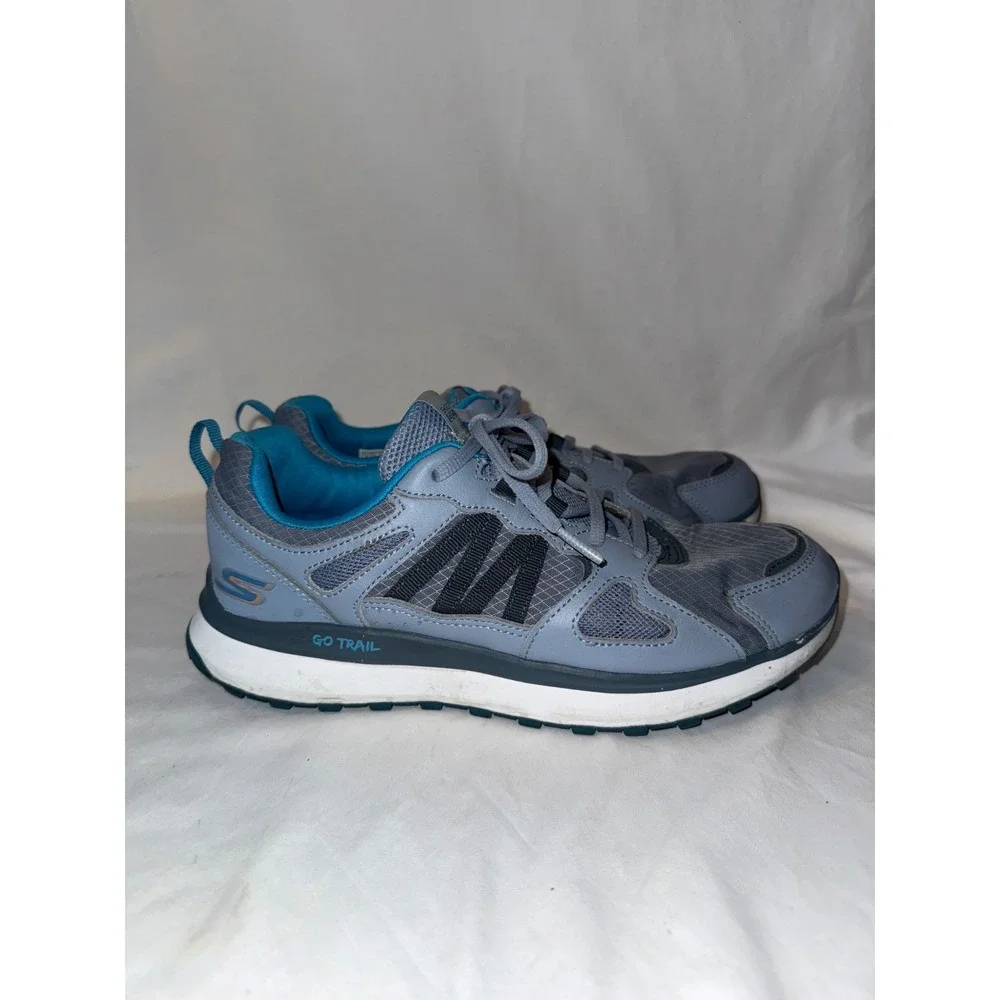 Skechers GOrun Go Trail 128719 Blue Grey Athletic Running Shoes Womens 9